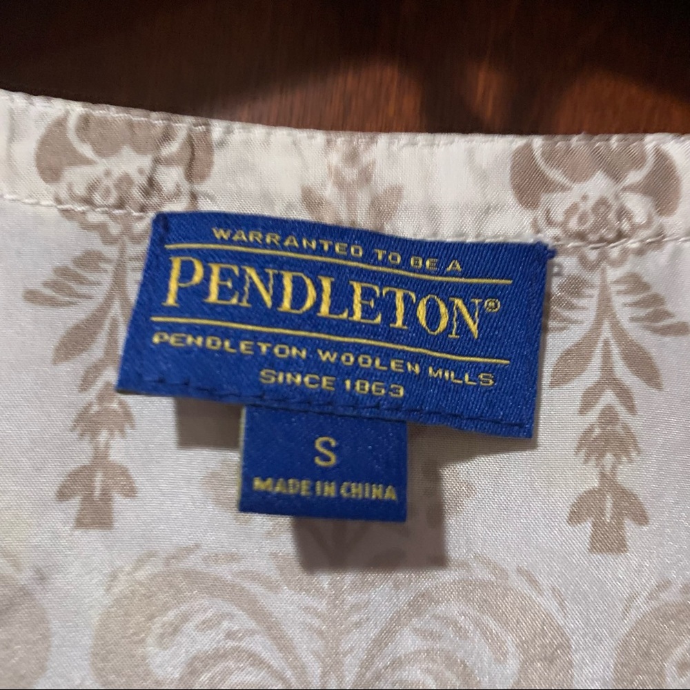 Pendleton 100% Silk Multi Damask Print Button Up … - image 2